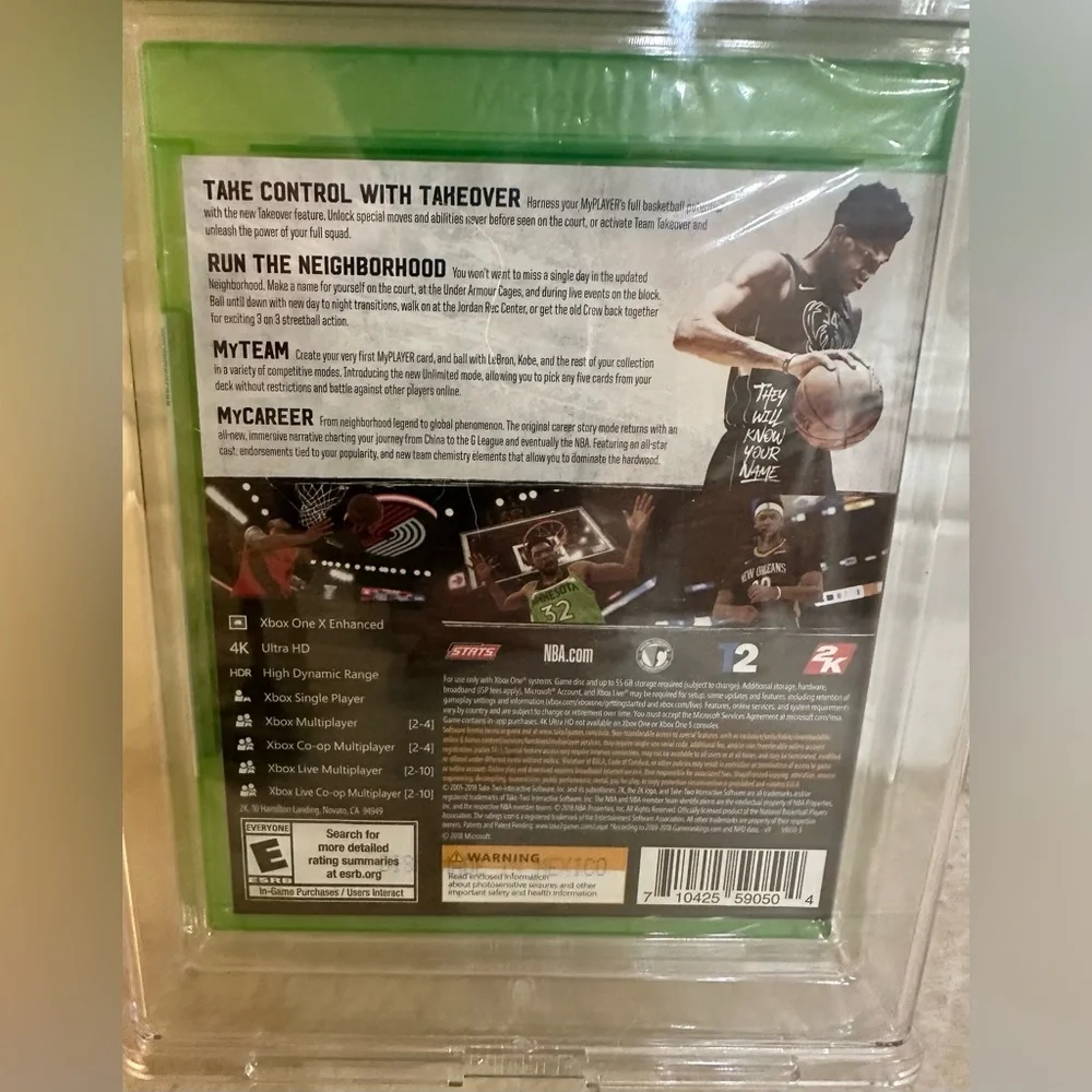 NBA 2K19 (Xbox One, 2018) New Factory Sealed WATA Graded Seal A - Box 9.4 USA